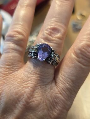JUDITH JACK STERLING SILVER 925 MARCASITE DESIGNER RING 8.25 Gr  SIZE 10